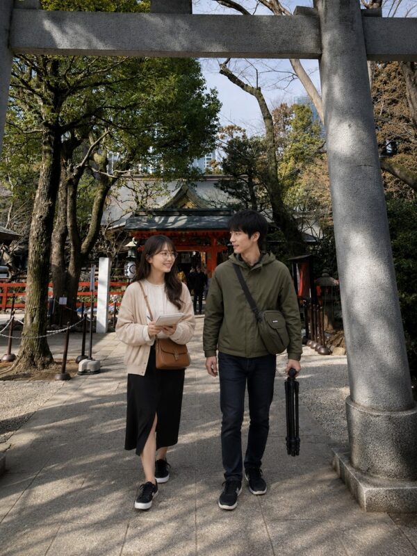 佐久間とヤヨイ、愛宕神社参道