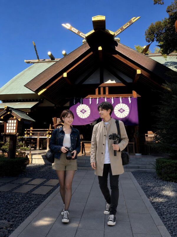 チーコと蒼井東京大神宮参道