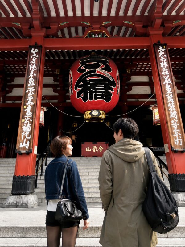 チーコと蒼井浅草寺本殿前