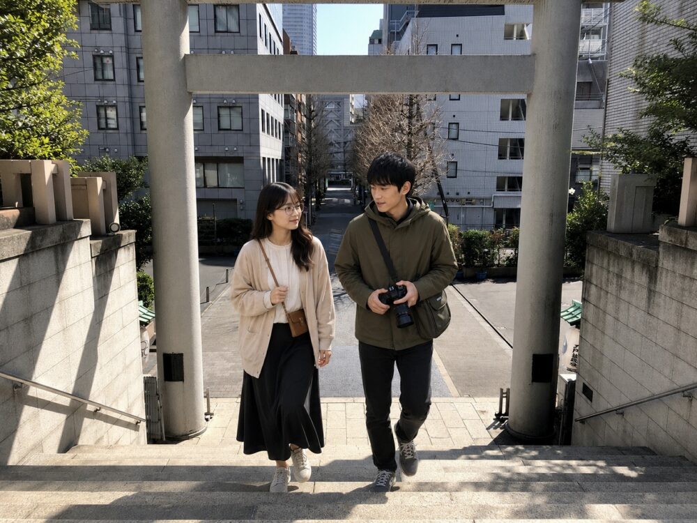佐久間とやよい、芝大神宮、参道