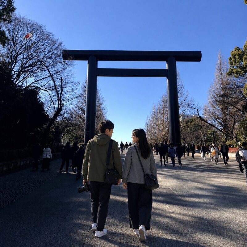 佐久間とヤヨイ_靖国神社_初詣