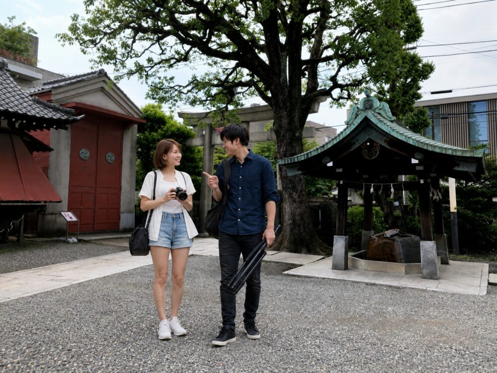 麻布氷川神社、境内、チーコと青井
