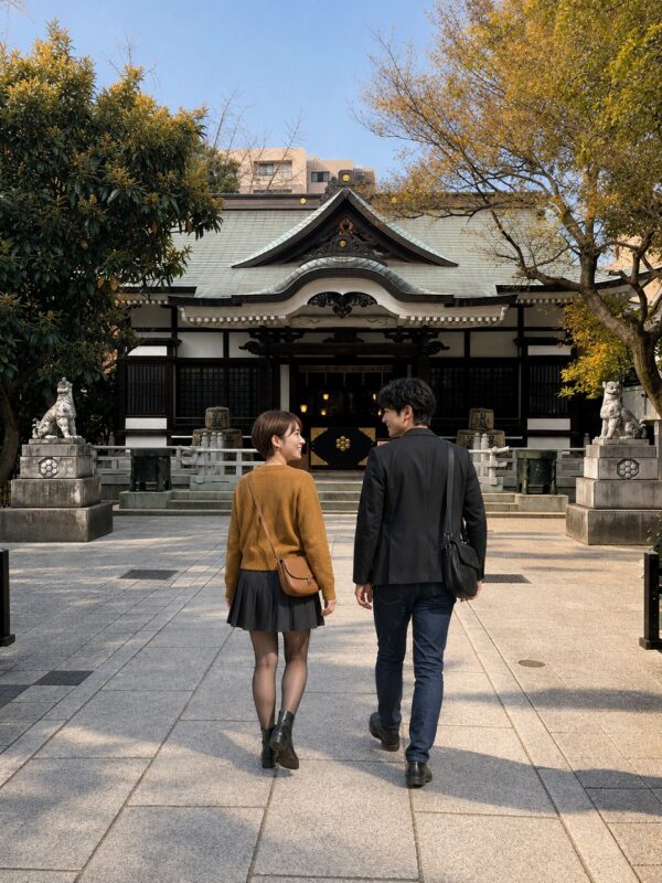 鳥越神社、参道、プライベートのちーこと蒼井